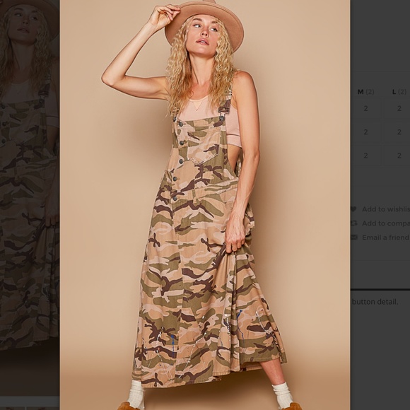 POL “ Gemma “ POL Overall Maxi Dress in Denim Camo SR2 - Picture 1 of 6